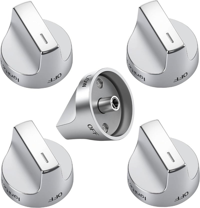 Gesleben Upgraded W11122880 Stove Knobs Compatible with Whirlpool Gas Range Oven WFG520S0FS0 WFG520S0FS1 WFG745H0FE0, Surface Burner Cooktop Control Cooktop Knob Replacement W10862482-5 Pack - Image 1
